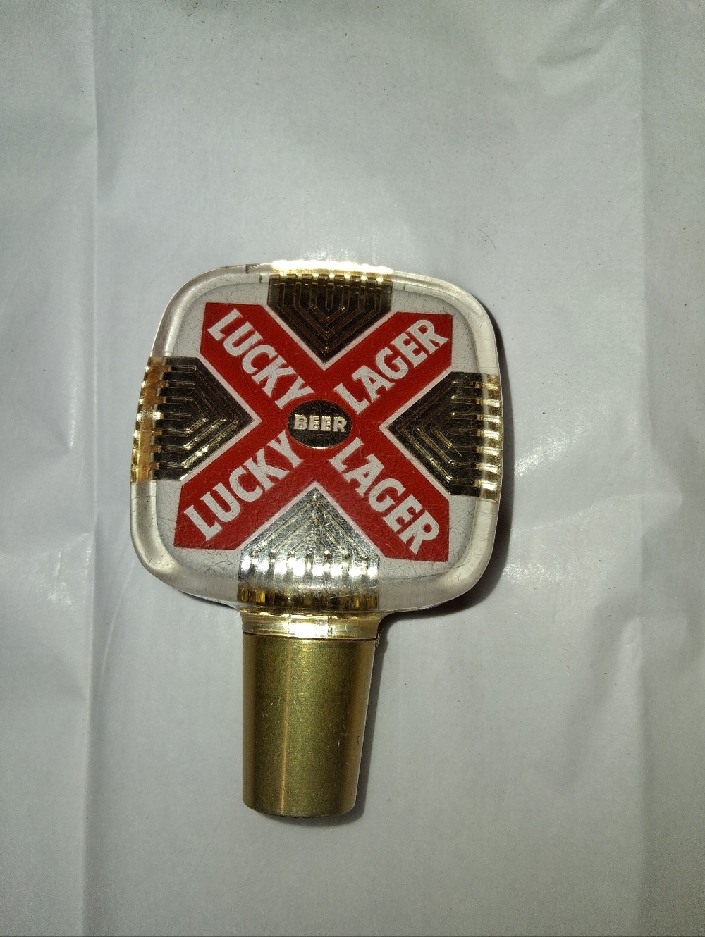 Vintage 1951 Lucky Lager Beer 3¾ Inch Tap Handle San Francisco California